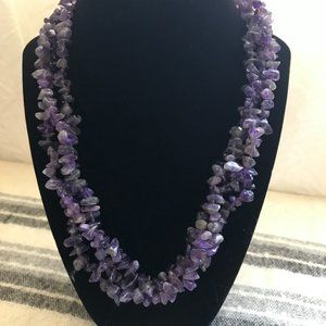 NWOT Amethyst Triple-Strand Necklace